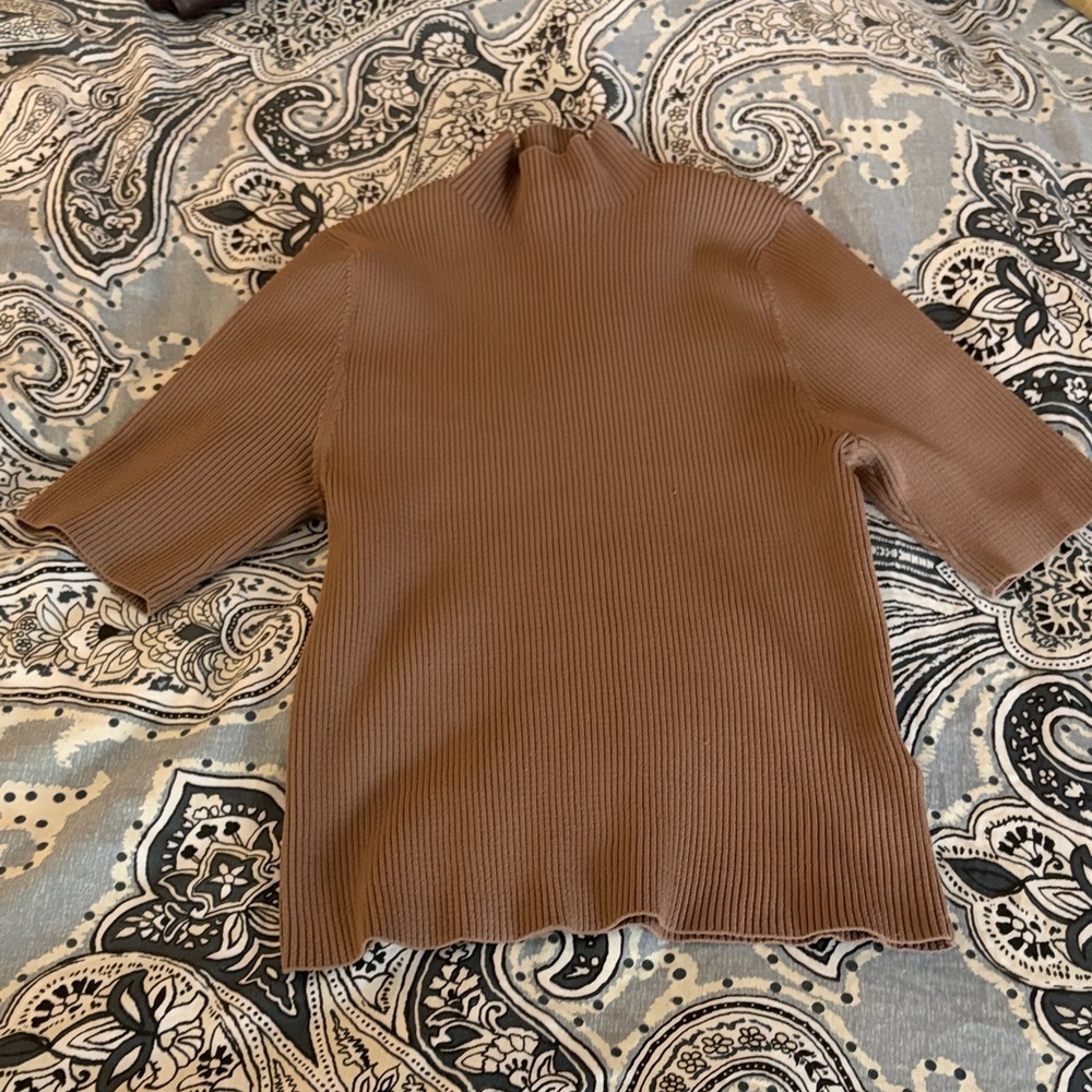 Sincerely Jules Taupe Ribbed Turtleneck